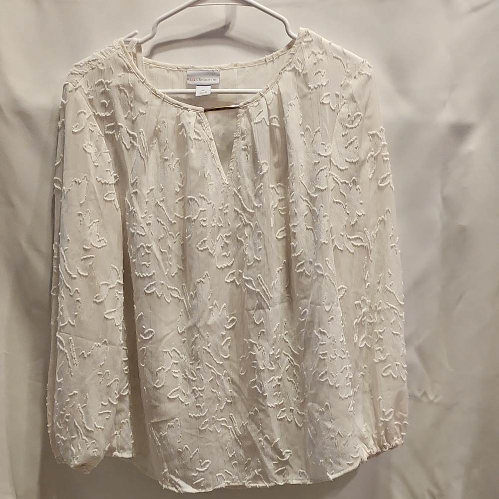 Liz Claiborne Ivory Textured Blouse